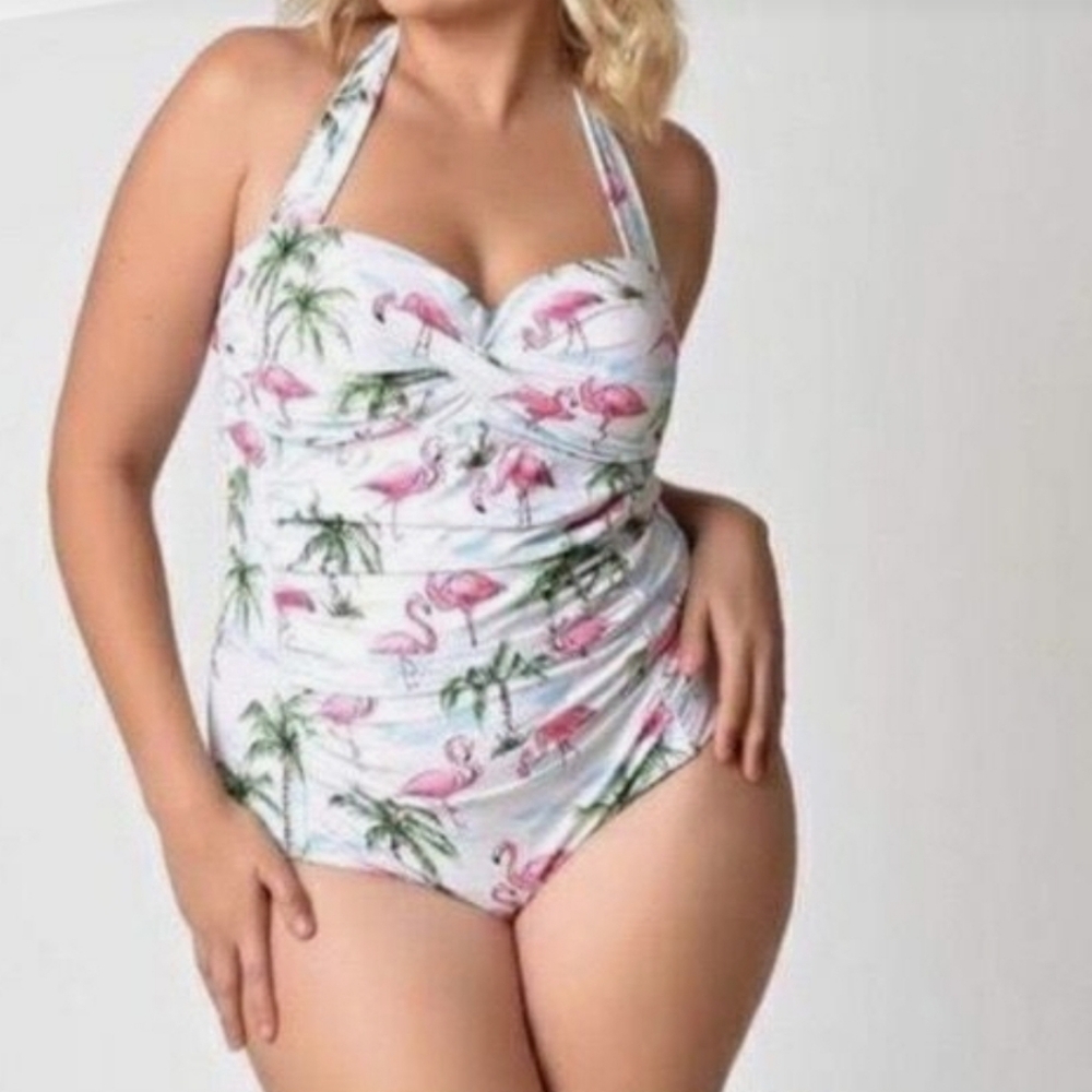 Flamingo print swinsuit